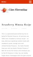 How ciaoflorentina.com looks like on a mobile device such as an iPhone.