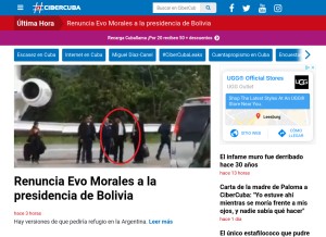 How cibercuba.com looks like on a tablet such as an iPad.