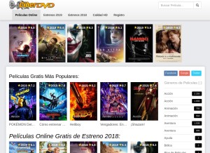 How ciberdvd.tv looks like on a tablet such as an iPad.