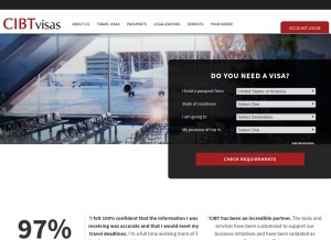 How cibtvisas.com looks like on a tablet such as an iPad.