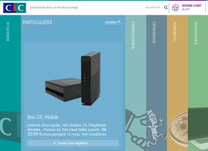 How cic.fr looks like on a tablet such as an iPad.