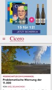 How cicero.de looks like on a mobile device such as an iPhone.