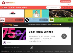 How cienradios.com looks like on a tablet such as an iPad.