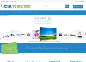 How ciktel.com looks like on a tablet such as an iPad.