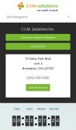 How cim-solutions.com looks like on a mobile device such as an iPhone.
