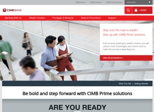 How cimb.com looks like on a tablet such as an iPad.