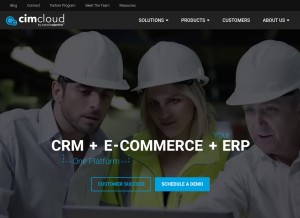How cimcloud.com looks like on a tablet such as an iPad.