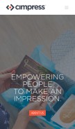 How cimpress.com looks like on a mobile device such as an iPhone.