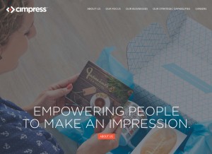 How cimpress.io looks like on a tablet such as an iPad.