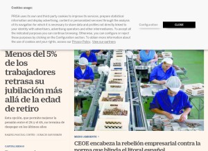 How cincodias.com looks like on a tablet such as an iPad.