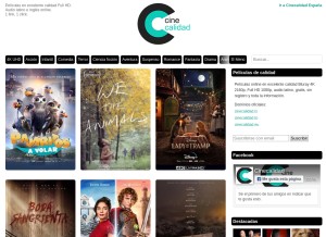 How cinecalidad.is looks like on a tablet such as an iPad.