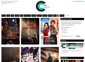 How cinecalidad.to looks like on a tablet such as an iPad.