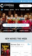 How cinemaclock.com looks like on a mobile device such as an iPhone.