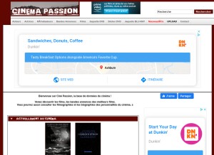 How cinemapassion.com looks like on a tablet such as an iPad.