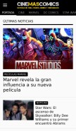 How cinemascomics.com looks like on a mobile device such as an iPhone.