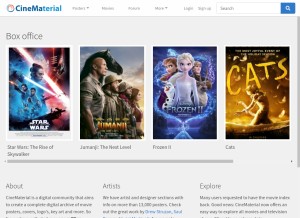 How cinematerial.com looks like on a tablet such as an iPad.