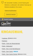 How cinestar.de looks like on a mobile device such as an iPhone.