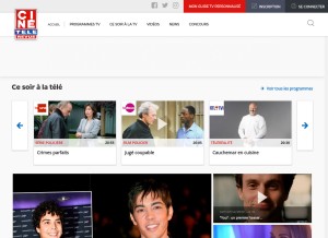 How cinetelerevue.be looks like on a tablet such as an iPad.
