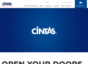 How cintas.com looks like on a tablet such as an iPad.