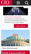 How cio.de looks like on a mobile device such as an iPhone.
