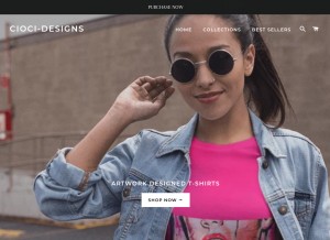 How ciocidesigns.com looks like on a tablet such as an iPad.