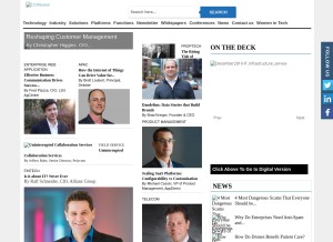 How cioreview.com looks like on a tablet such as an iPad.