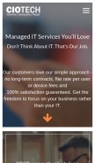 How ciotech.us looks like on a mobile device such as an iPhone.