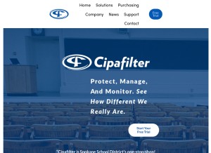 How cipafilter.com looks like on a tablet such as an iPad.