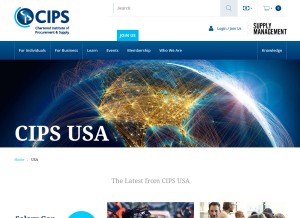 How cips.org looks like on a tablet such as an iPad.
