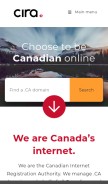 How cira.ca looks like on a mobile device such as an iPhone.