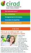 How cirad.fr looks like on a mobile device such as an iPhone.
