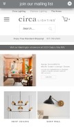 How circalighting.com looks like on a mobile device such as an iPhone.