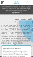 How cisco.com looks like on a mobile device such as an iPhone.