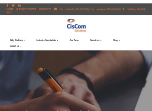 How ciscom.com looks like on a tablet such as an iPad.