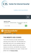 How cisecurity.org looks like on a mobile device such as an iPhone.