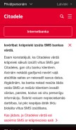 How citadele.lv looks like on a mobile device such as an iPhone.