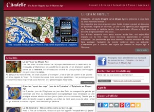 How citadelle.org looks like on a tablet such as an iPad.