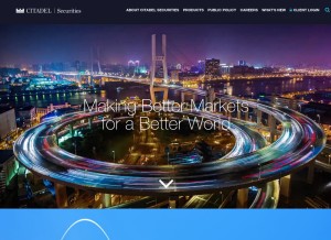 How citadelsecurities.com looks like on a tablet such as an iPad.