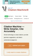 How citationmachine.net looks like on a mobile device such as an iPhone.