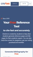 How cite4me.org looks like on a mobile device such as an iPhone.