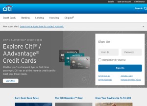 How citi.com looks like on a tablet such as an iPad.