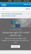 How citi.net looks like on a mobile device such as an iPhone.