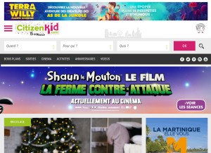 How citizenkid.com looks like on a tablet such as an iPad.