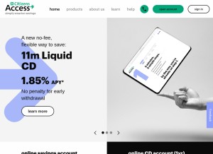 How citizensaccess.com looks like on a tablet such as an iPad.