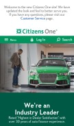 How citizensone.com looks like on a mobile device such as an iPhone.