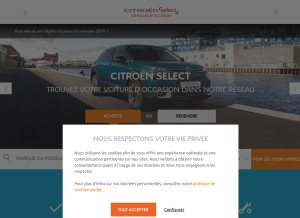 How citroenselect.fr looks like on a tablet such as an iPad.