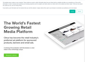 How citrusad.com looks like on a tablet such as an iPad.