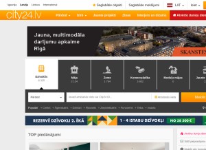 How city24.lv looks like on a tablet such as an iPad.