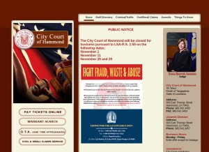 How citycourt.org looks like on a tablet such as an iPad.