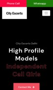 How cityescortsdelhi.com looks like on a mobile device such as an iPhone.